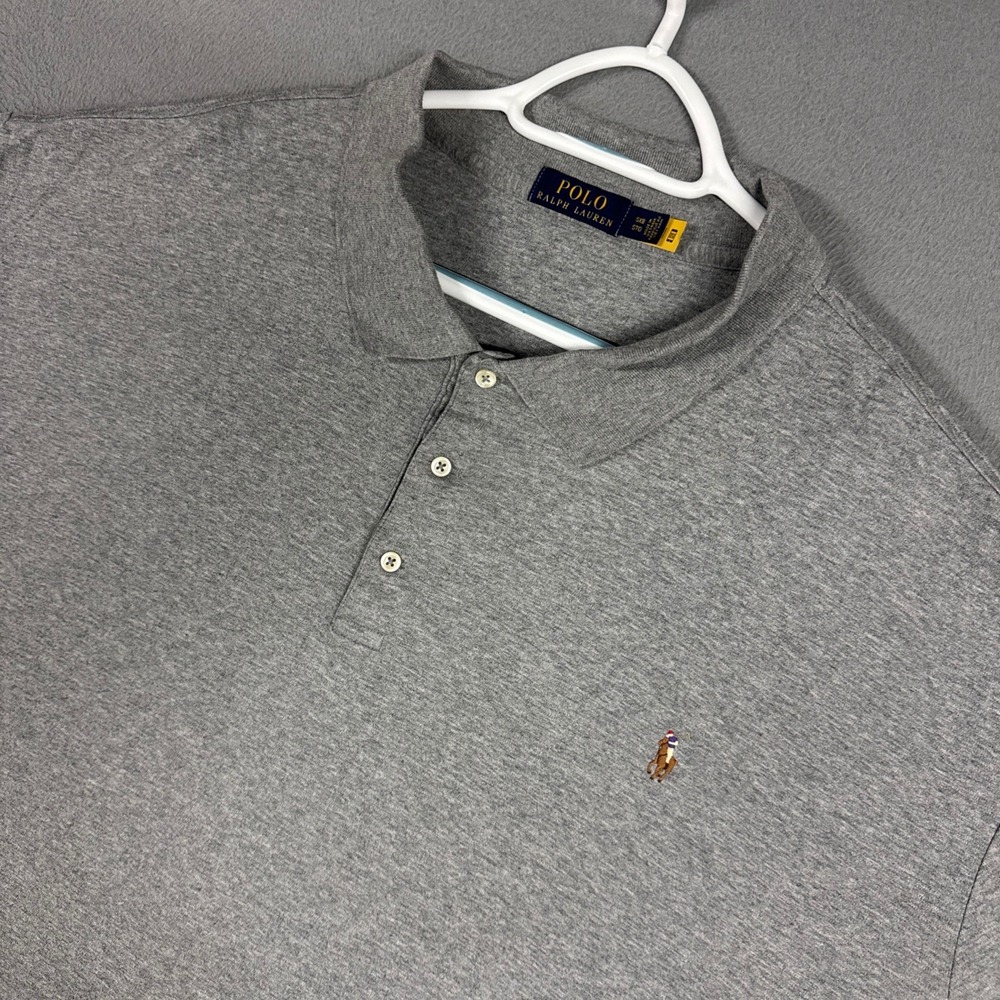 Polo Ralph Lauren Polo Shirt Mens 5XB Gray Classic Short Sleeve Flesh Pony Logo